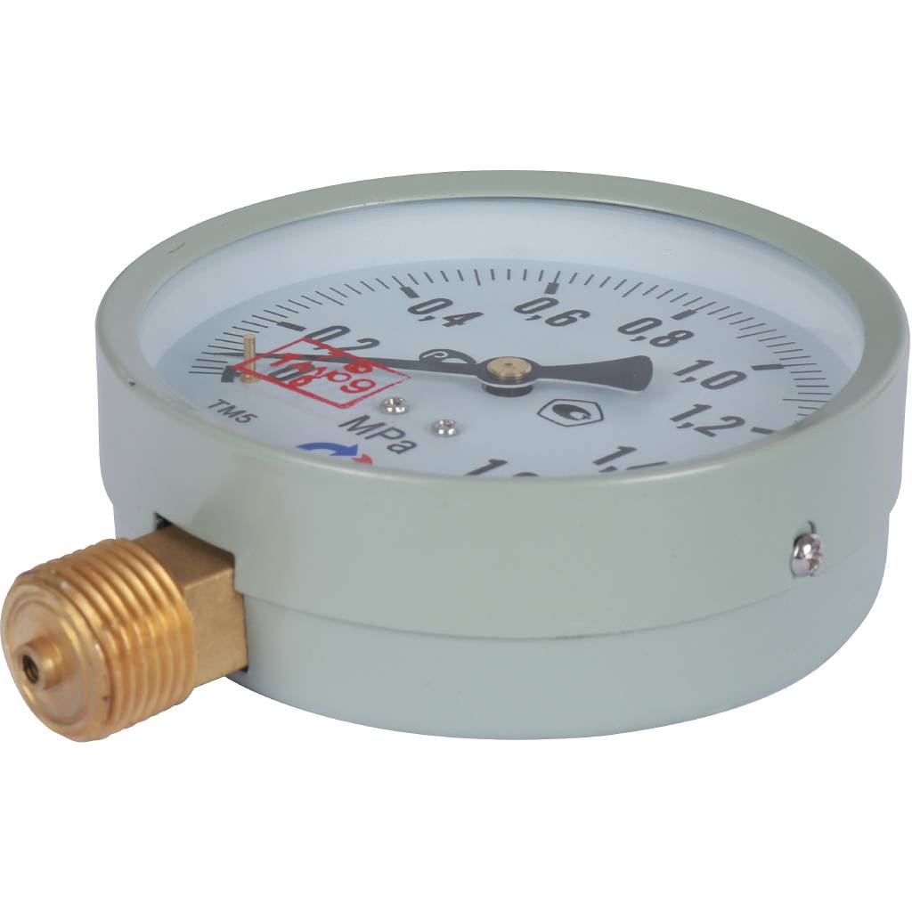 Манометр стандартный РОСМА 100 мм 150 градусов 1/2 давление 1.6 МРа ТМ-510Р 00000006818