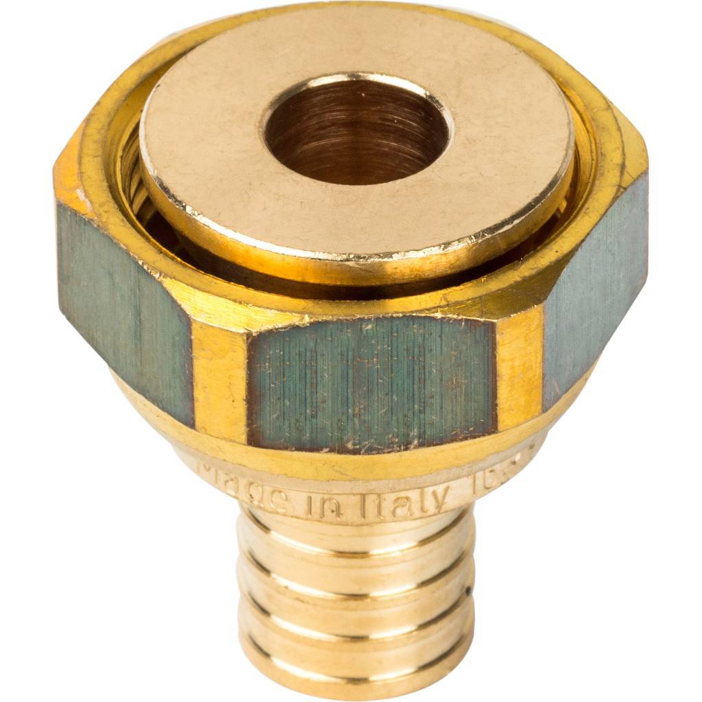 Переходник STOUT с накидной гайкой 16xG 3/4 для труб из сшитого полиэтилена аксиальный