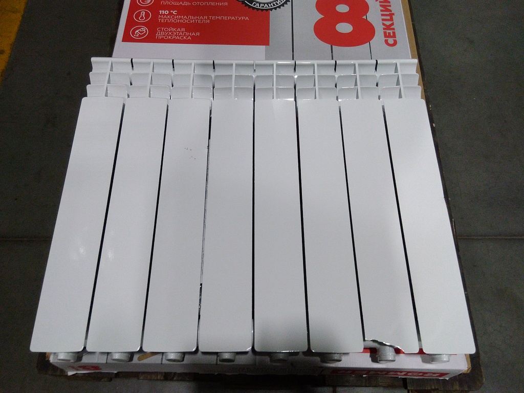 Уцененный товар (скол ламели, вмятины, царапины (БОЙ СКЛАДА) ): Радиатор алюминиевый ROMMER Profi 500 8 секции (AL500-80-80-100) (RAL9016), RAL-1210-050008