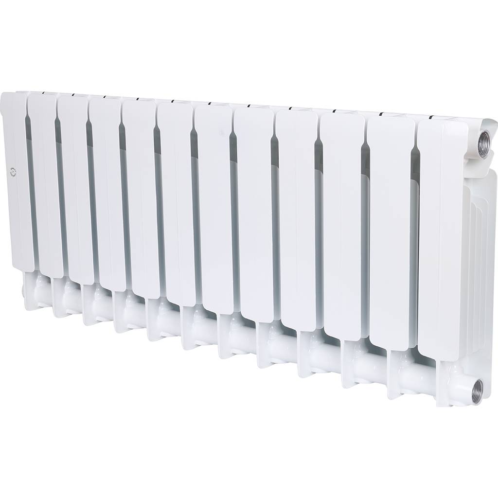 Радиатор биметаллический RIFAR BASE 350 12 секций боковое подключение (белый RAL 9016), 1RB35-12