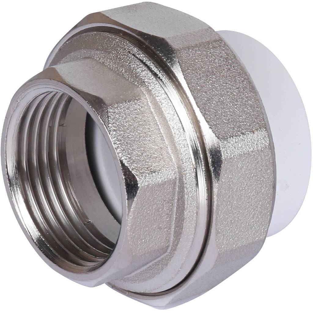 Муфта разъемная с внутренней резьбой Политэк 32х1 для полипропиленовых труб под сварку (цвет белый), 9801003201