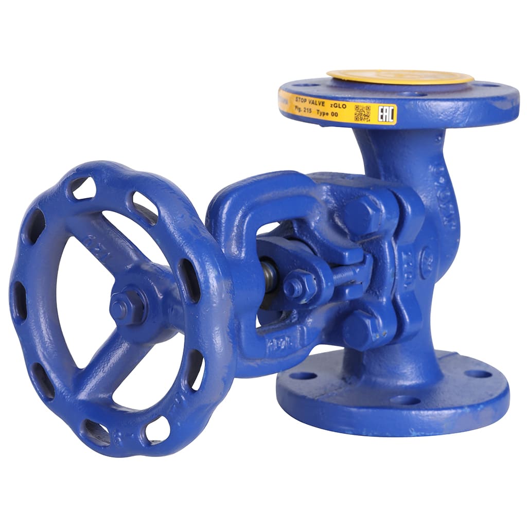 Клапан запорный ZETKAMA 215A Ду25 Ру16 фланцевый из чугуна, 215A025C00