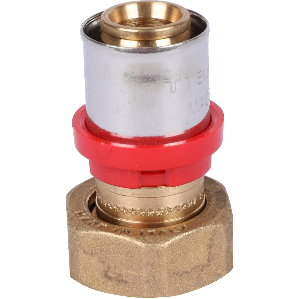 Муфта TIEMME с накидной гайкой под евроконус 20x3/4EK для металлопластиковых труб прессовой, 1650110