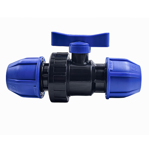 Кран шаровой компрессионный, полипропилен 25, для полиэтиленовых труб, РТП