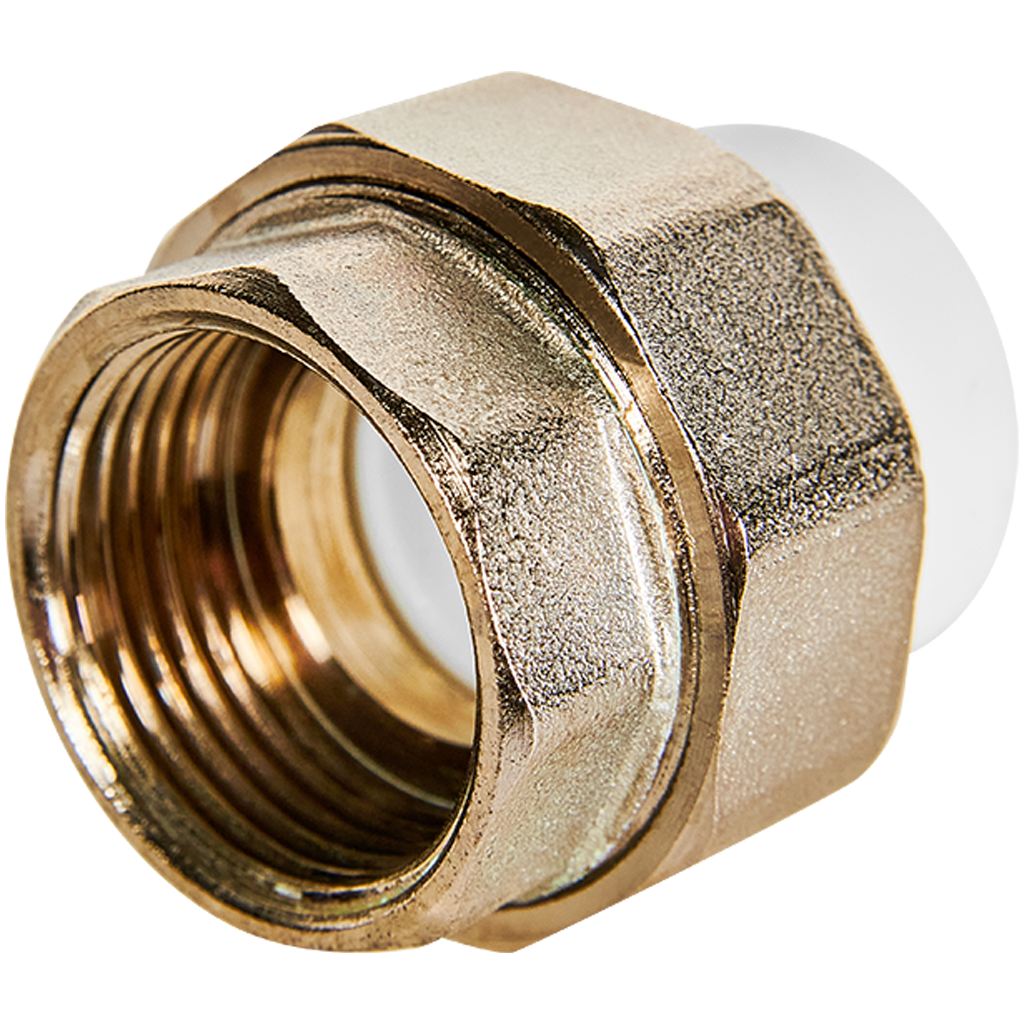 Муфта комбинированная Pro Aqua d=20-3/4 PP-R разъемная (американка) ВР Белая