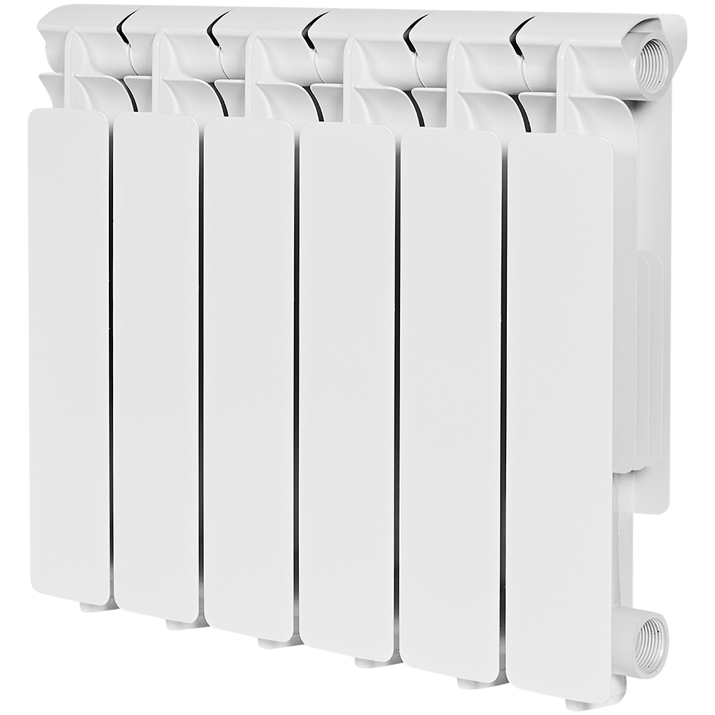 Радиатор алюминиевый STOUT Bravo 350 6 секций боковое подключение RAL9010, SRA-0110-035006