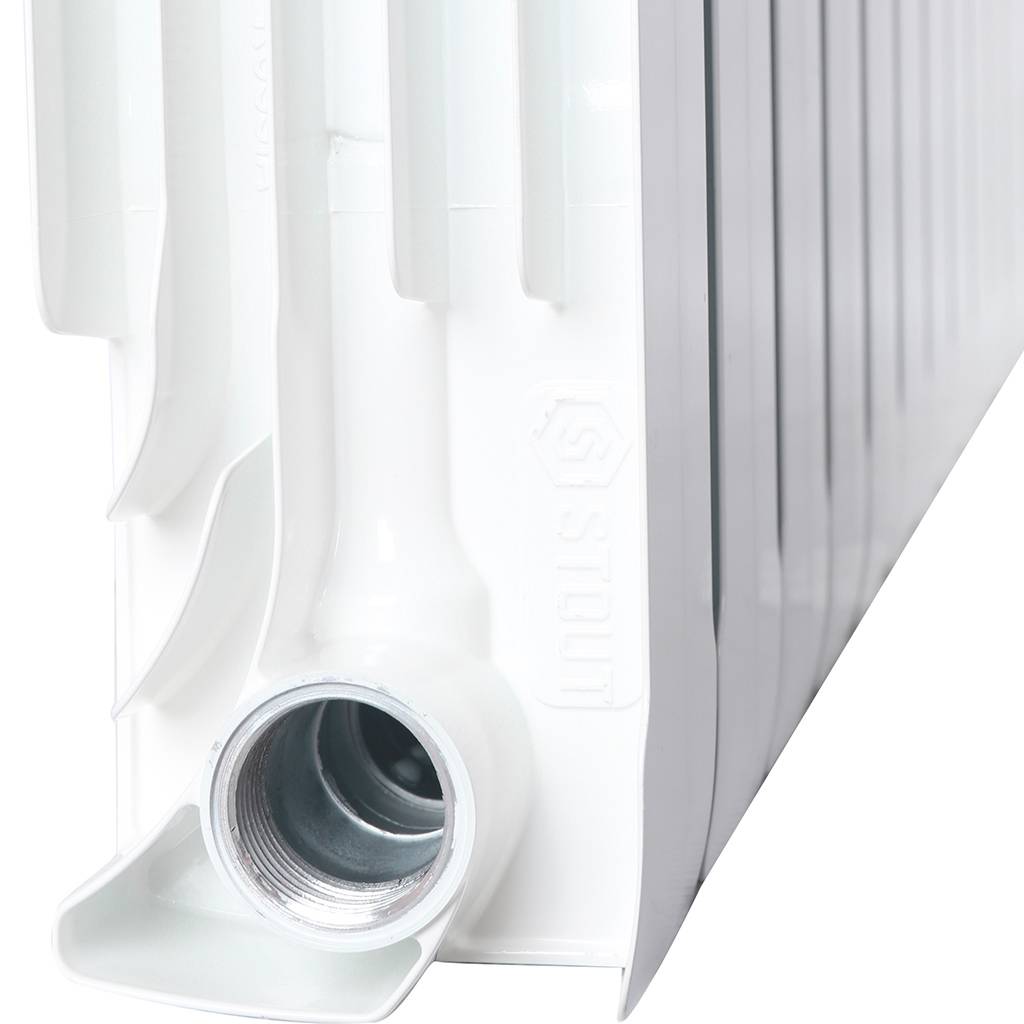 Радиатор биметаллический STOUT Space 500 11 секций боковое подключение RAL9016, SRB-0310-050011