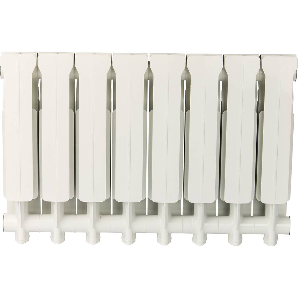 Радиатор алюминиевый Global ISEO 350 8 секций боковое подключение (белый RAL 9010), IS035008