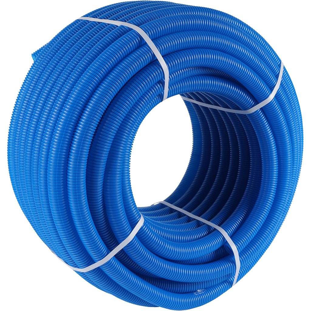 Труба гофрированная STOUT ПНД, цвет синий, наружным диаметром 28 мм для труб диаметром 20 мм, SPG-0001-502820