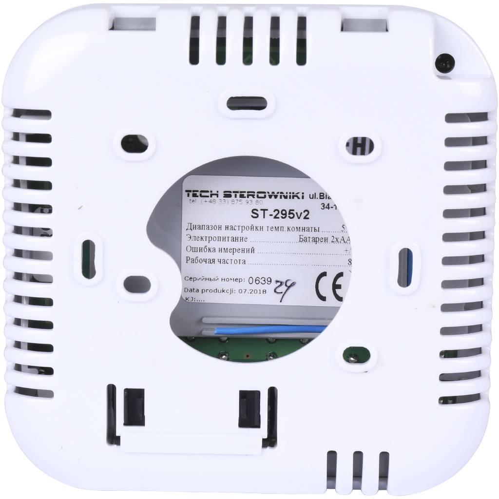 Комнатный регулятор беспроводной (белый) TECH, ST-295v2 b