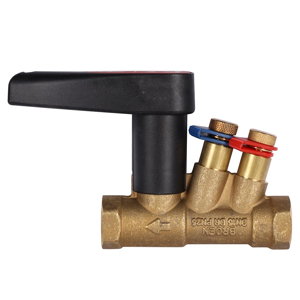 Балансировочный клапан Meibes р/р BALLOREX Venturi FODRV PN25 DN15 с измерительными нипелями, запорный без дренажа, ME 80597.403