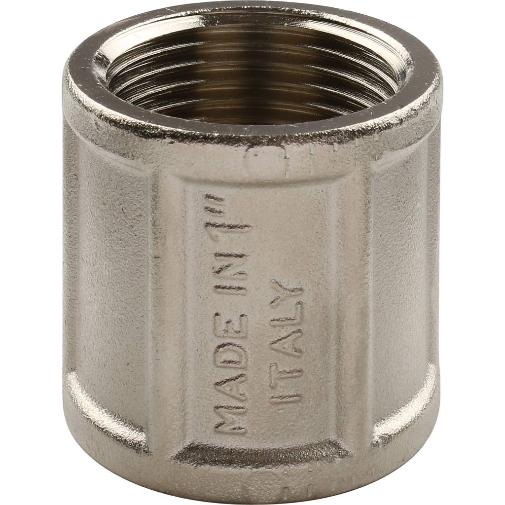 Муфта TIEMME ВВ никелированная 1х1 для стальных труб резьбовой, 1500154