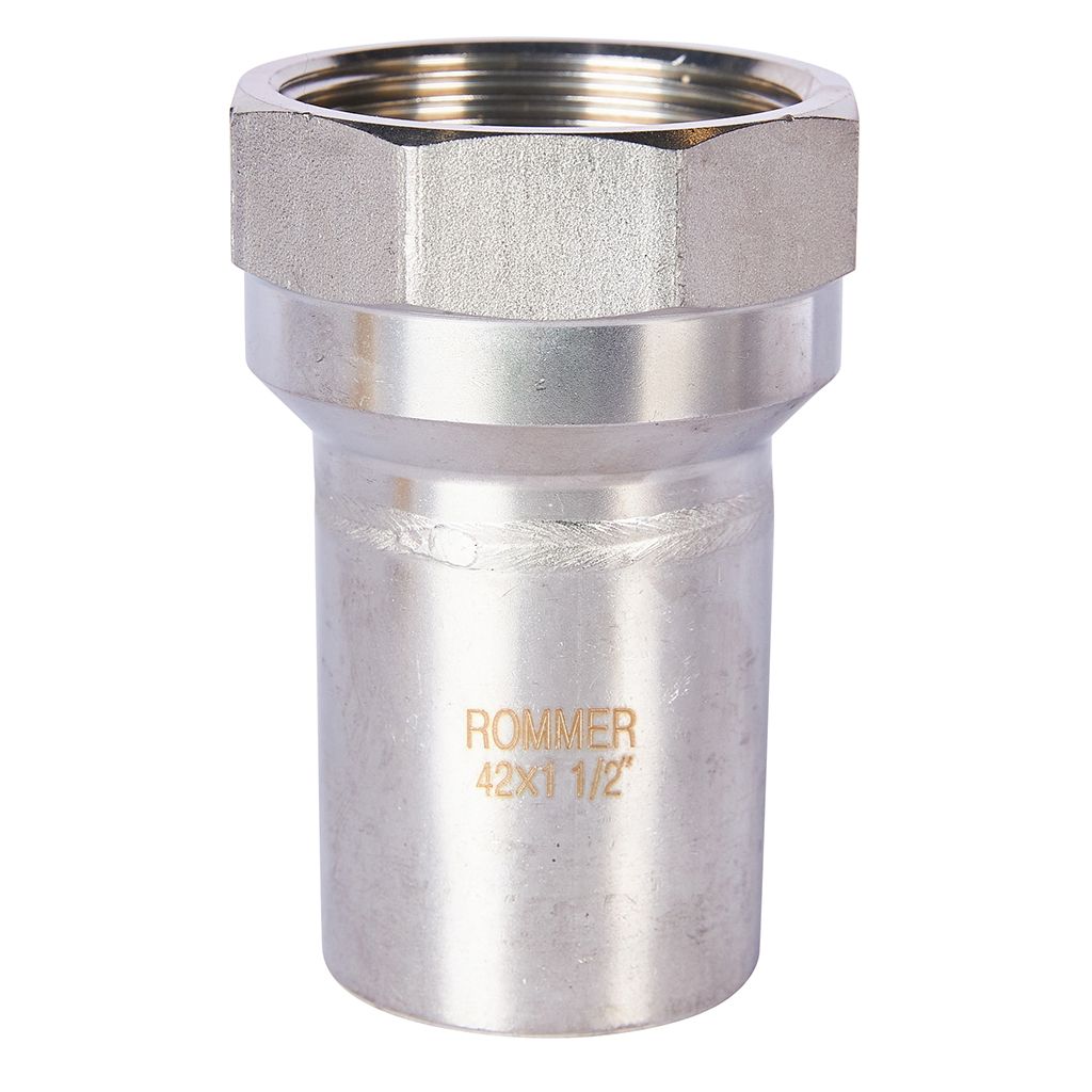 Вставка переходная НПр-ВР ROMMER 42х1 1/2 из нержавеющей стали прессовой