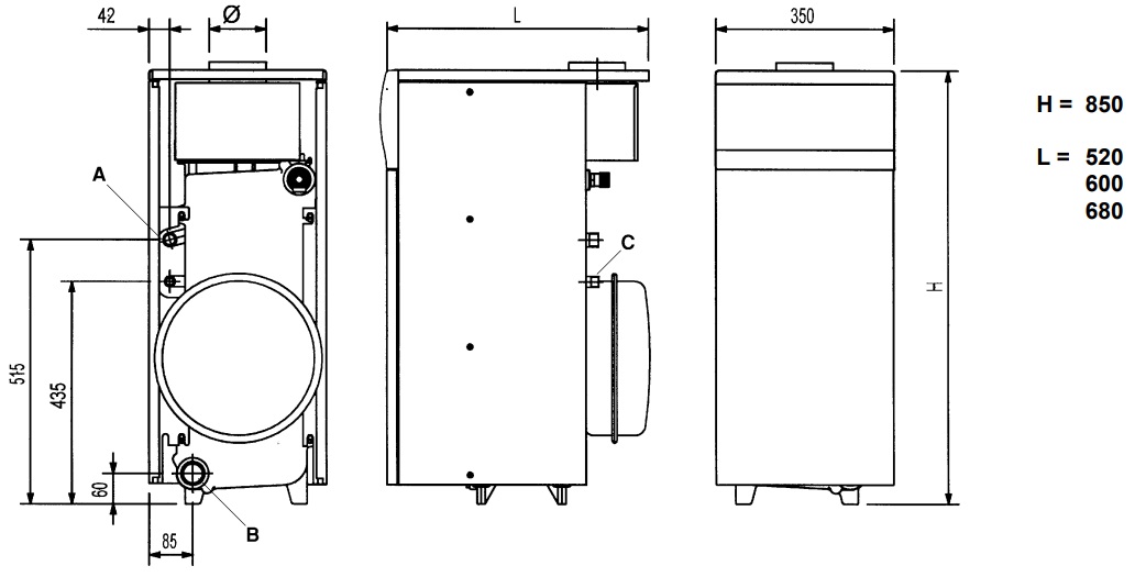 Газовый напольный котел Baxi SLIM 1.230 i с открытой камерой