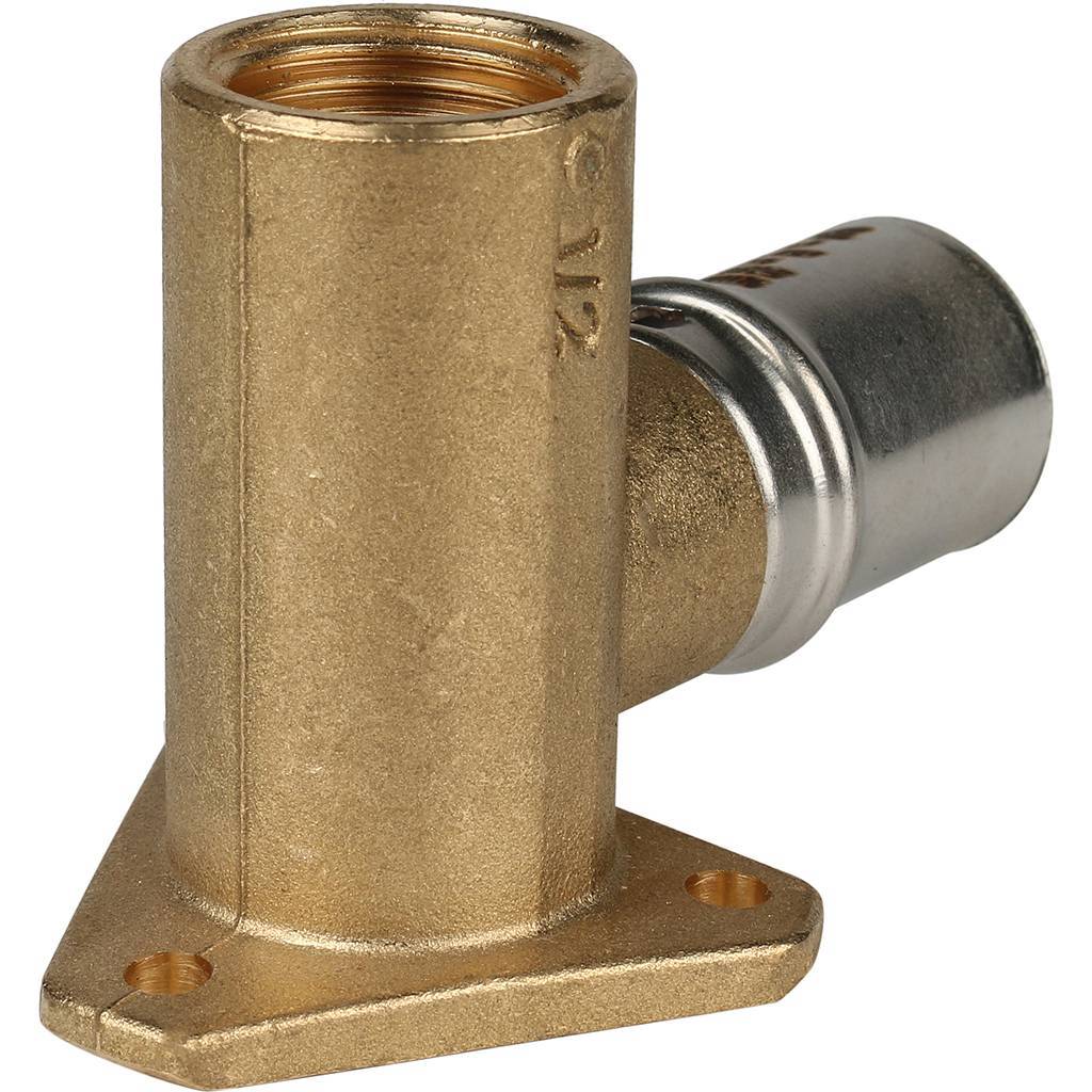 Угольник STOUT настенный с креплением удлинённый 1/2 х20 для металлопластиковых труб прессовой, SFP-0012-001220