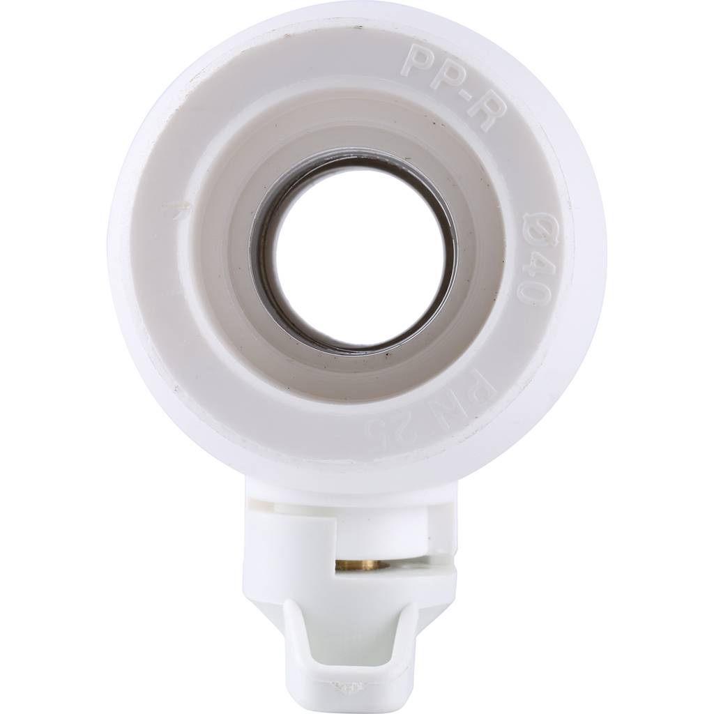 Кран шаровой Kalde d=40 для полипропиленовых труб под сварку (цвет белый), 3242-vlb-400003