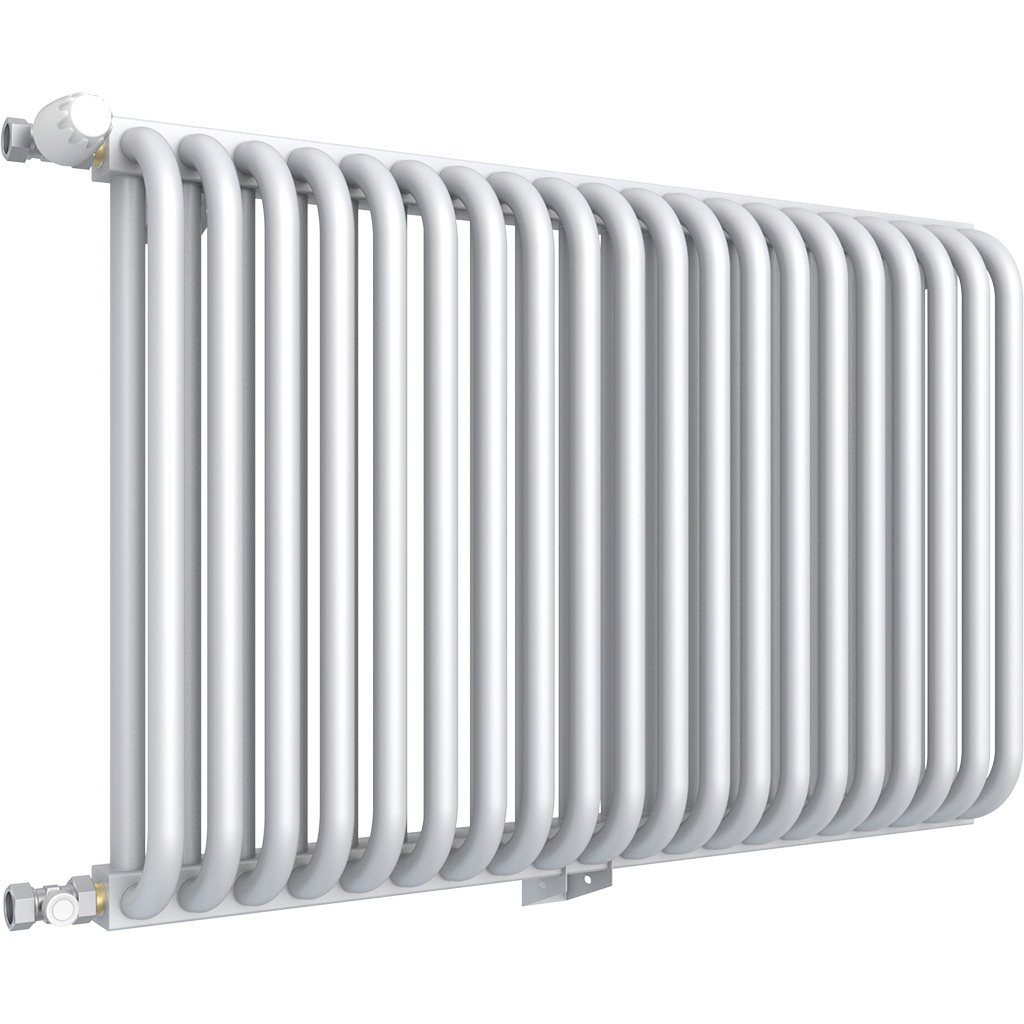 2-х трубчатый радиатор стальной ROMMER RST 2150/10 секций нижнее правое подключение RAL9016, RST-215010-020