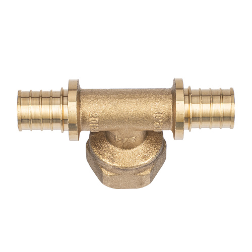 Тройник аксиальный, латунь, внутренняя резьба,20х3/4, желтый, RTP