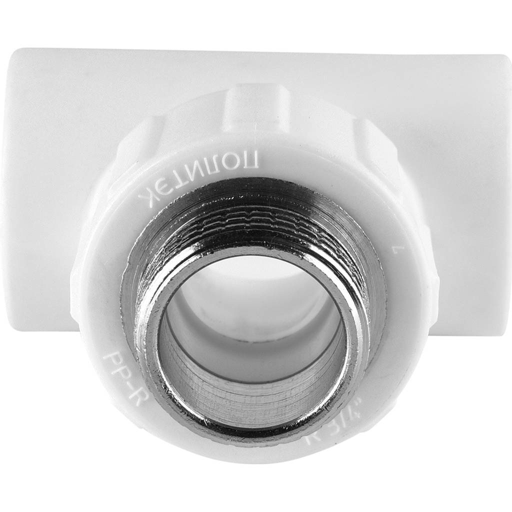 Тройник Политэк 25x3/4 с наружной резьбой для полипропиленовых труб под сварку (цвет белый), 9510002534