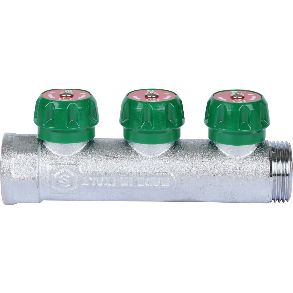 Коллектор регулирующий STOUT 1, 3 отвода 1/2  плоское уплотнение