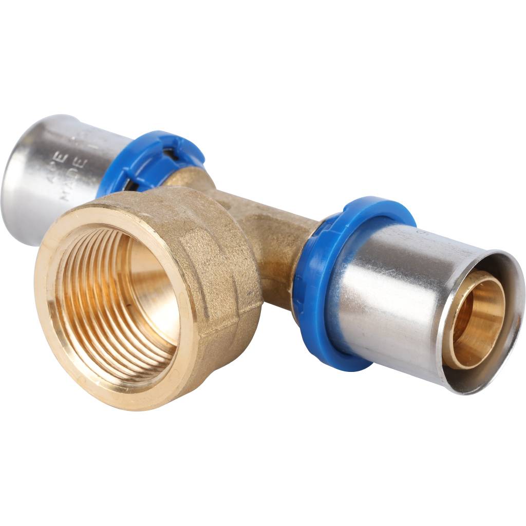 Тройник-переходник APE с внутренней резьбой 20х3/4 х20 для металлопластиковых труб прессовой, ARL2104202