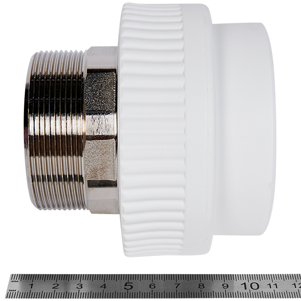 Муфта комбинированная Pro Aqua d= 75-2.1/2 PP-R под ключ НР Белая