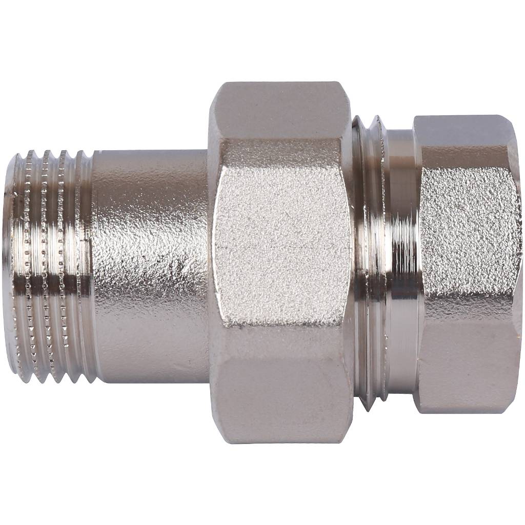 Разъемное соединение STOUT американка ВН 3/4 никелированное, уплотнение под гайкой по плоскости, SFT-0045-000034