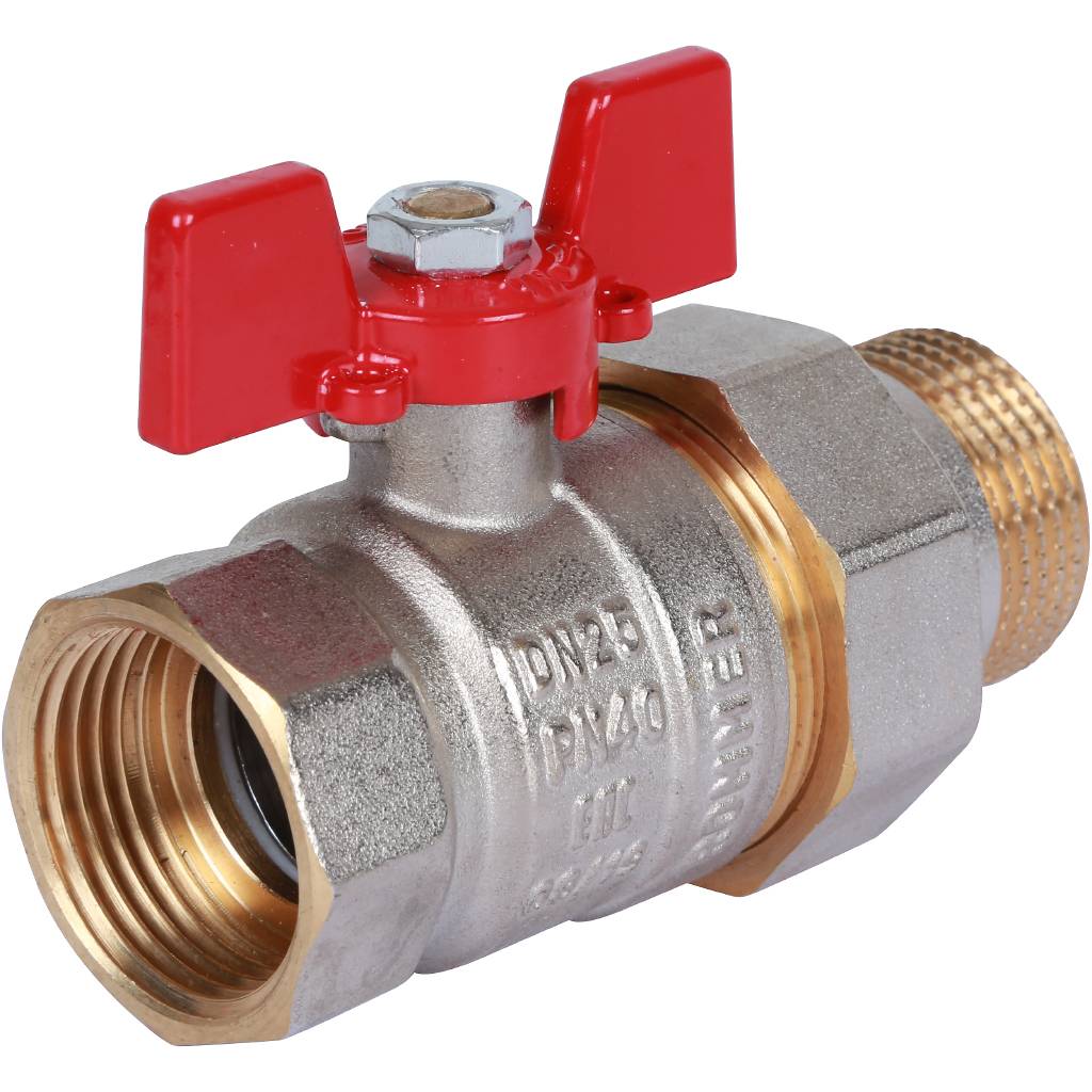 Кран шаровой ROMMER с американкой 1 ВН/НР, ручка бабочка, RBV-0005-0510225