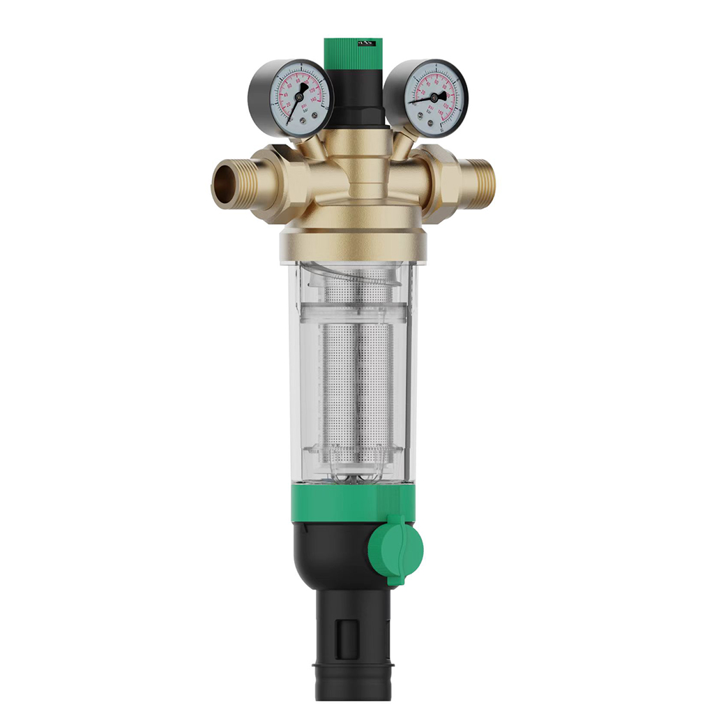 FK76-1C Фильтр тонкой очистки с редуктором и обратной промывкой DN25 (1) 100мк до 40С для холодной воды, FK76-1C