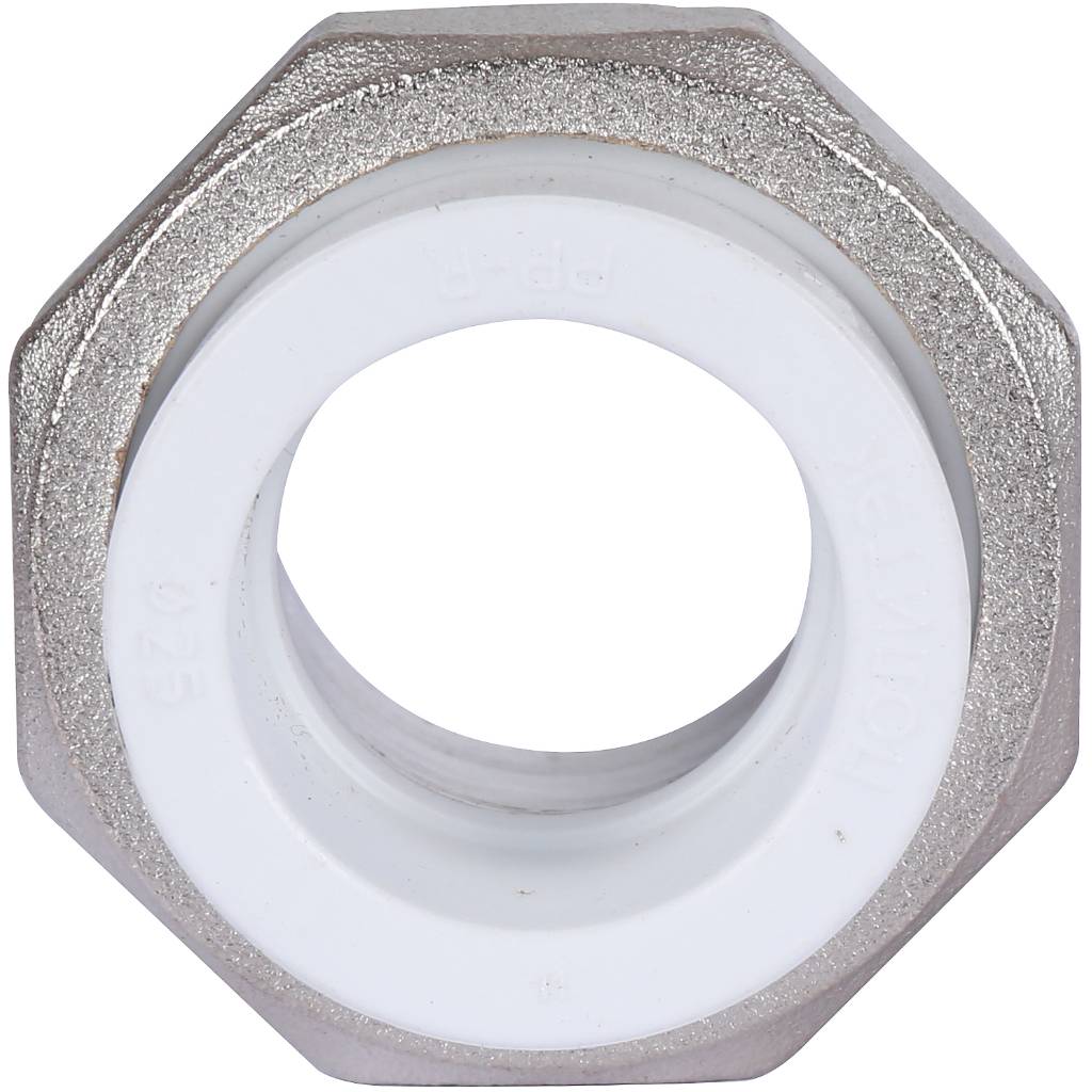 Муфта разъемная с наружной резьбой Политэк 25х1 для полипропиленовых труб под сварку (цвет белый)