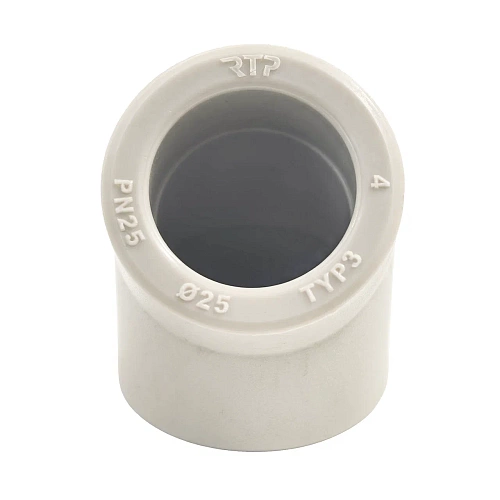 Угольник PPR  25х45, PN25 серый, РТП