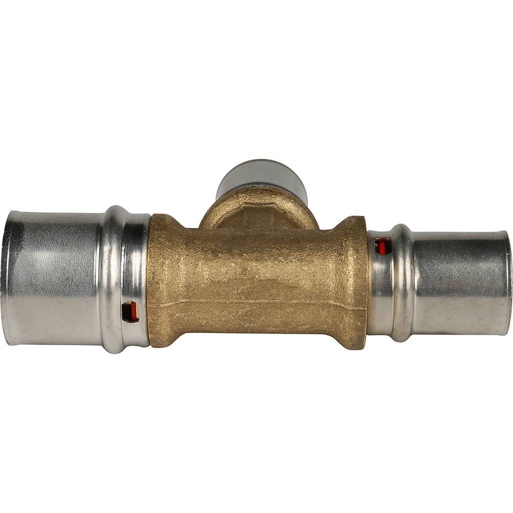 Тройник переходной STOUT 26х20х20 для металлопластиковых труб прессовой, SFP-0005-262020