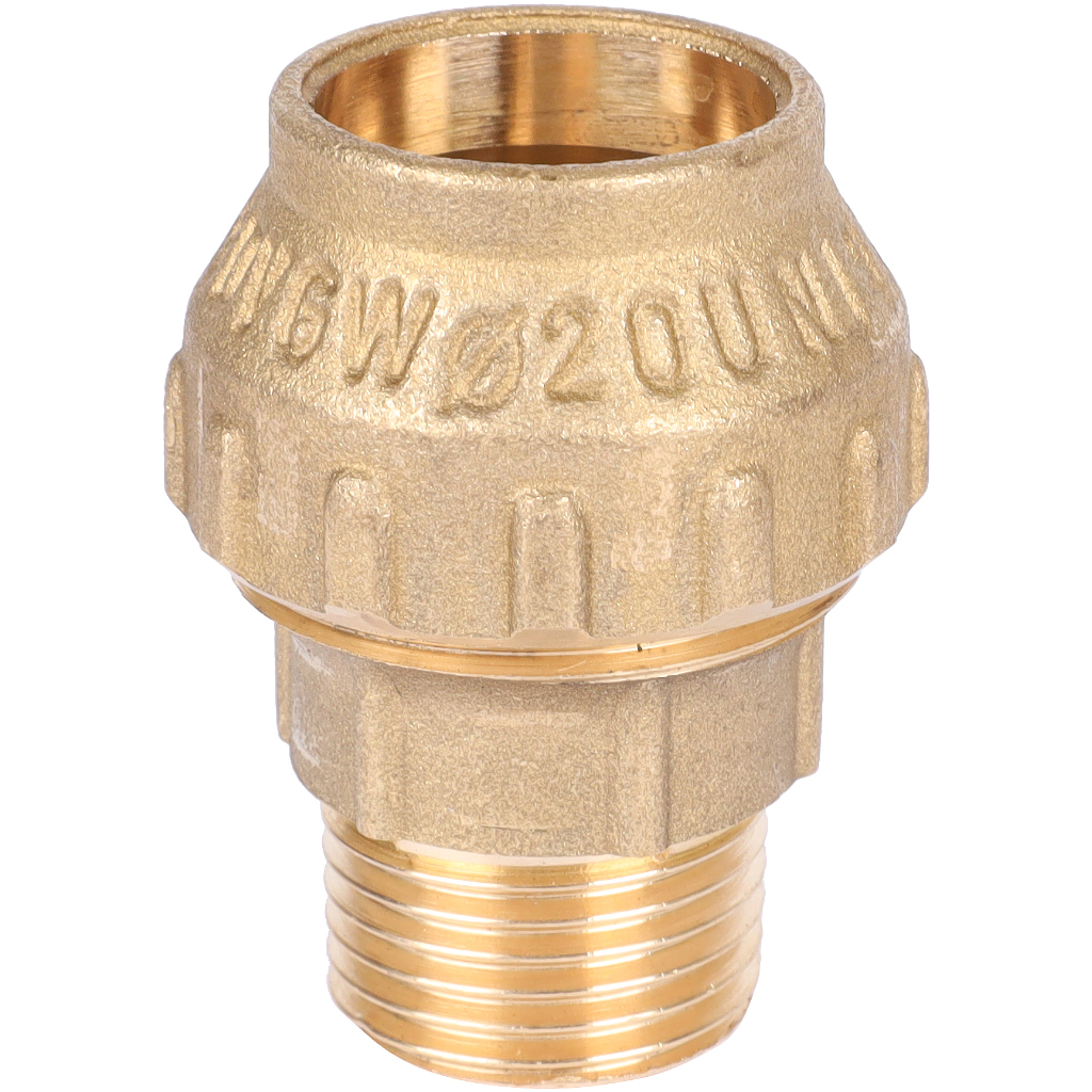 Муфта TIEMME с наружной резьбой 20х1/2 для труб ПНД винтовой, 3400006