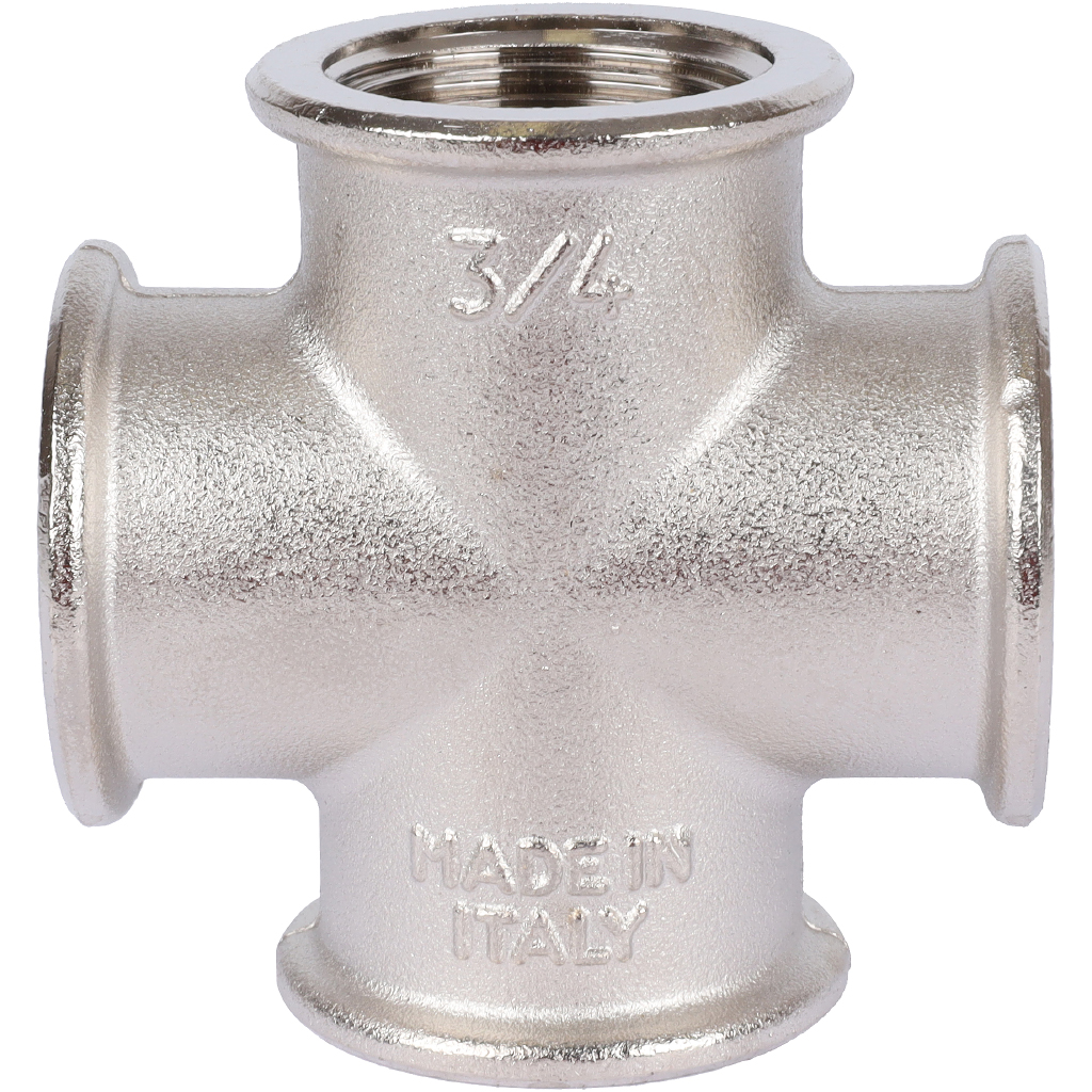 Крестовина TIEMME никелированная ВВ 3/4 для стальных труб резьбовой, 1500304