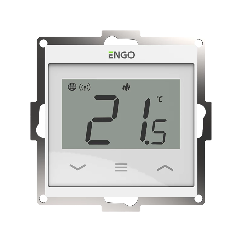 Терморегулятор ENGO Controls E55 WI-FI, с подключением датчика пола, белый, под рамку 55 х 55