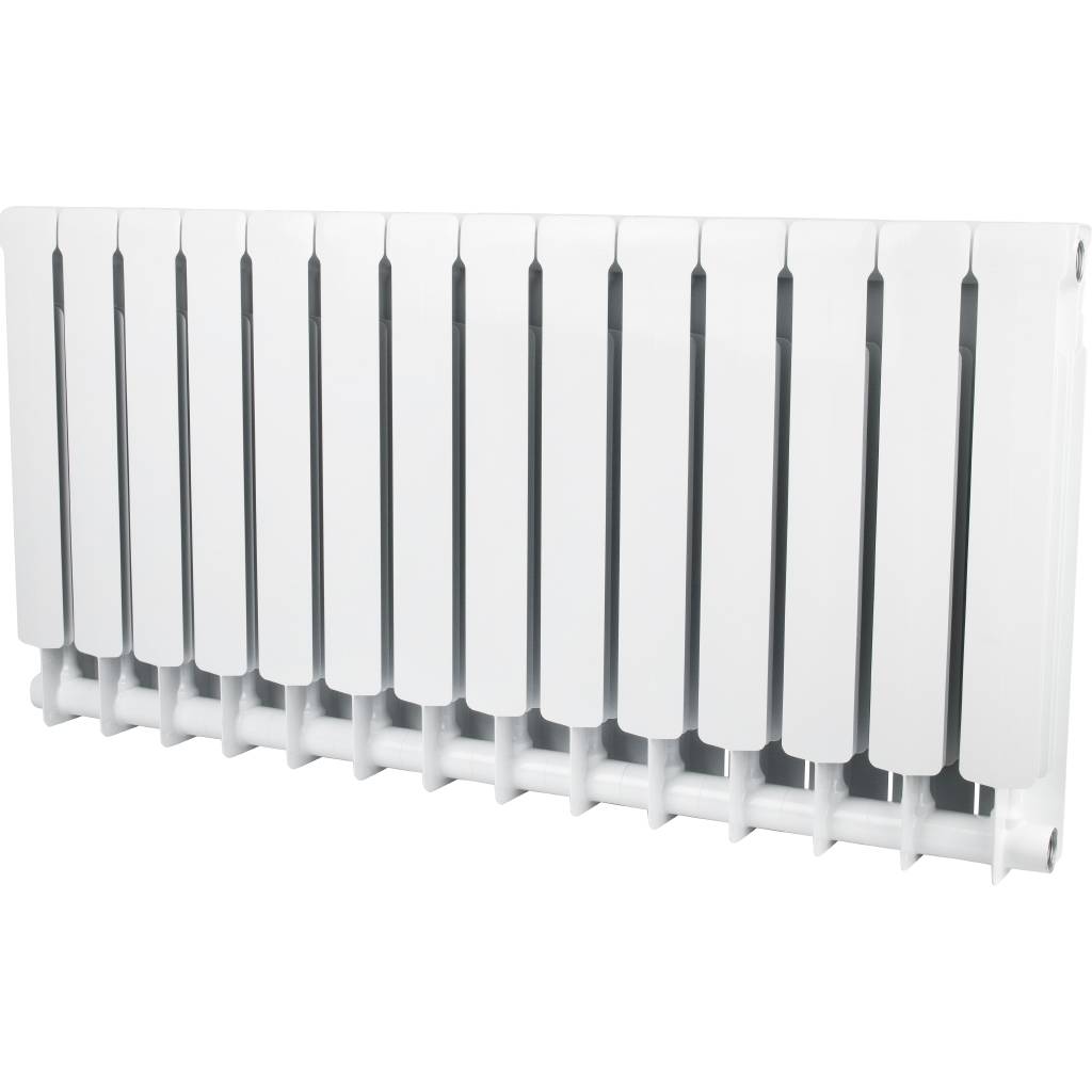 Радиатор биметаллический STOUT Space 500 14 секций боковое подключение RAL9016, SRB-0310-050014