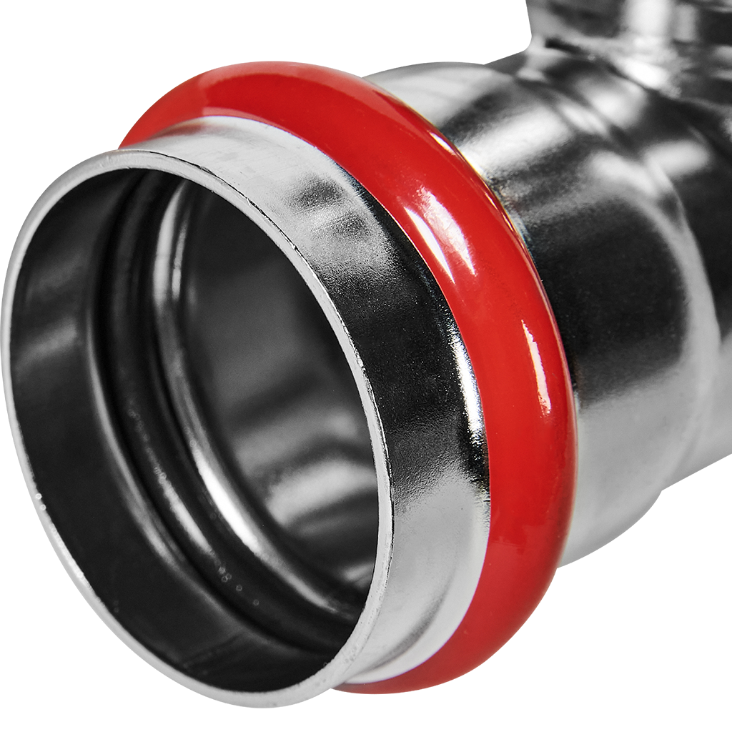 Тройник ROMMER равнопроходной 42 из нержавеющей стали прессовой