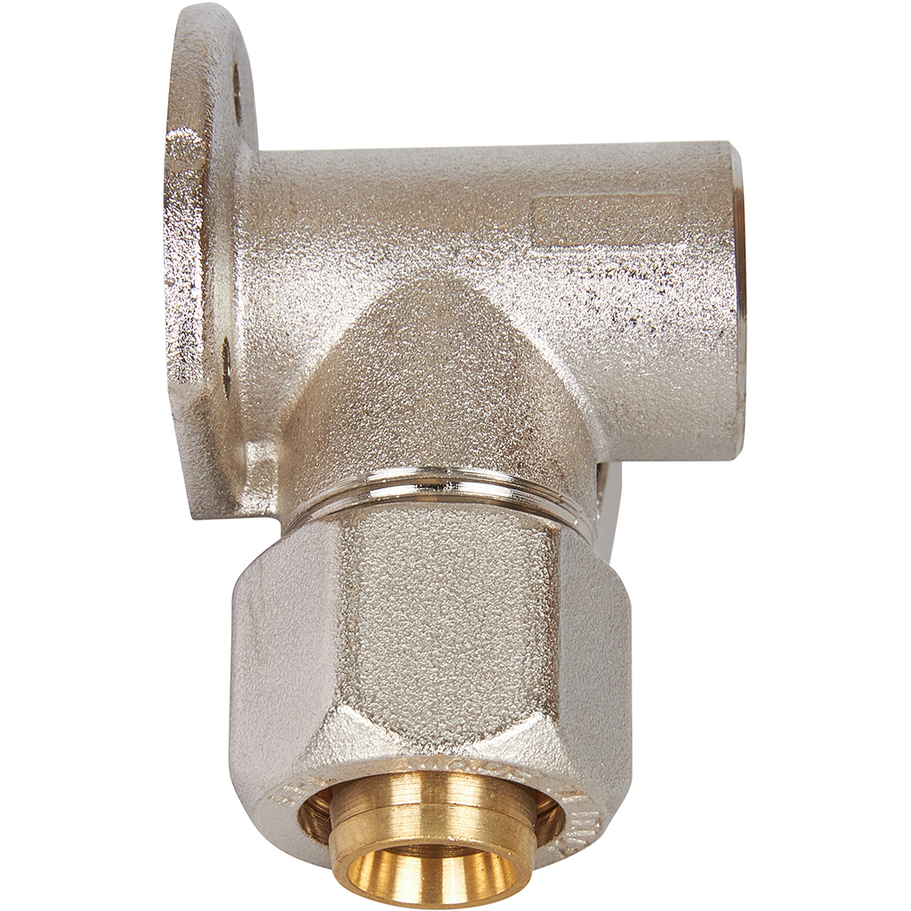 Тройник STOUT настенный с креплением для металлопластиковых труб винтовой, SFS-0014-001220