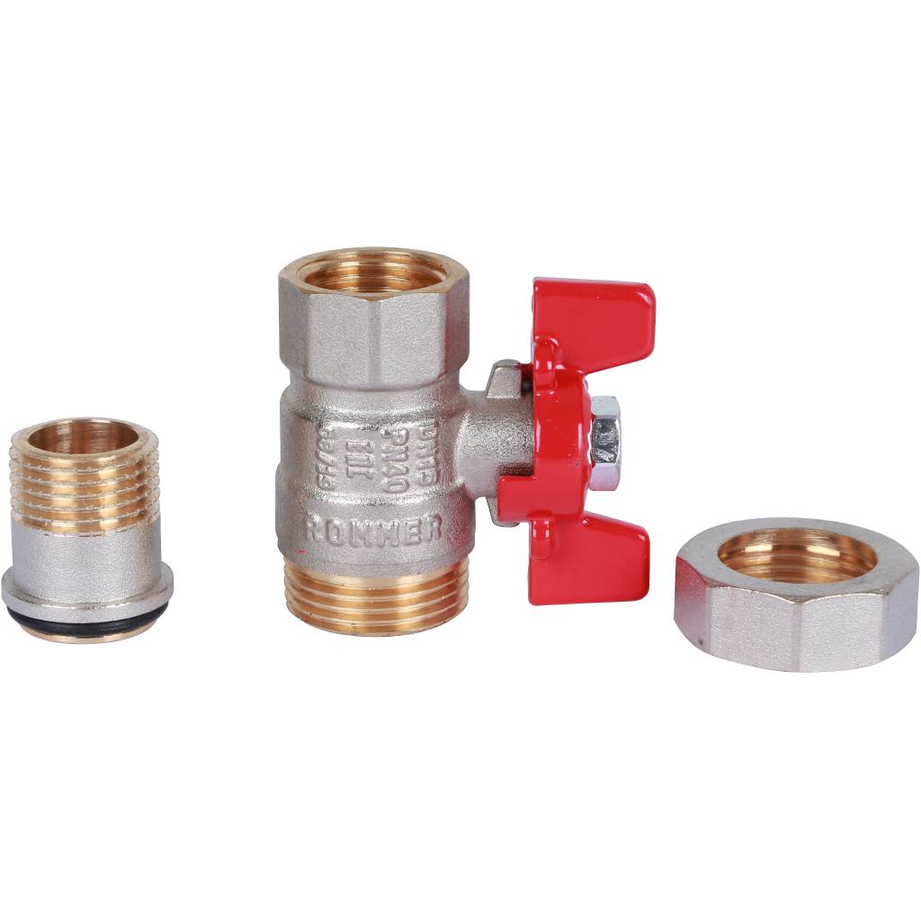 Кран шаровой ROMMER с американкой 1/2 ВН/НР, ручка бабочка, RBV-0005-0510215