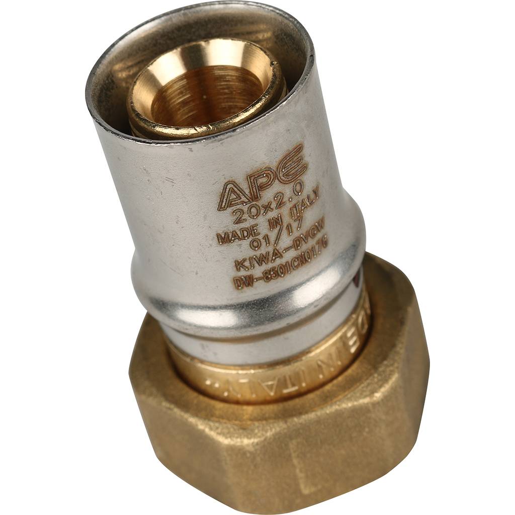 Переходник STOUT с накидной гайкой 3/4 х20 для металлопластиковых труб прессовой, SFP-0016-003420