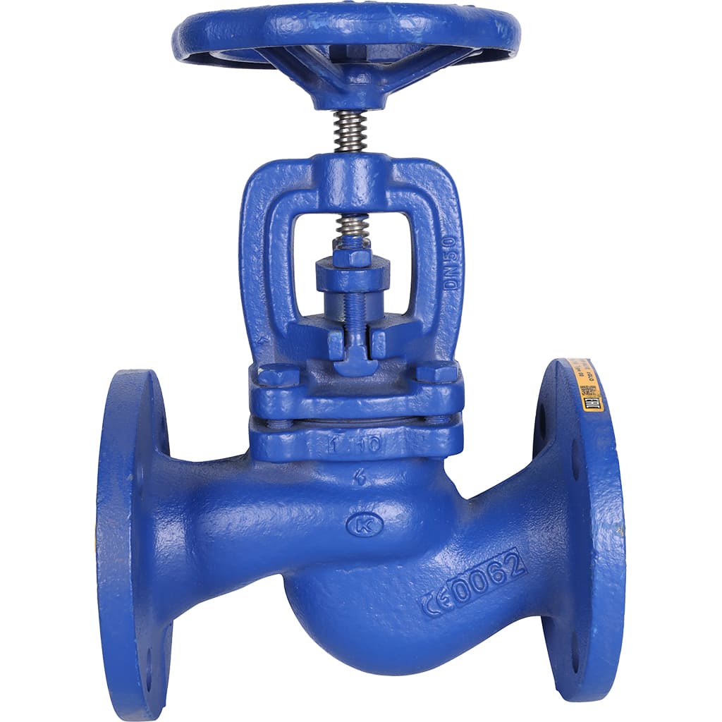 Клапан запорный ZETKAMA 215A Ду50 Ру16 фланцевый из чугуна, 215A050C00