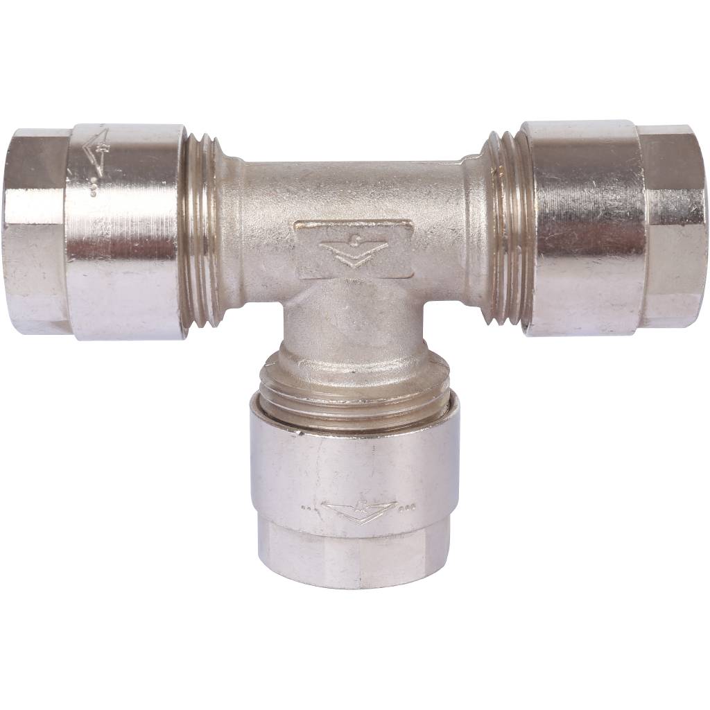 Тройник Prandelli Multyrama (26х3,0) для металлопластиковых труб винтовой, 103.09.02.6