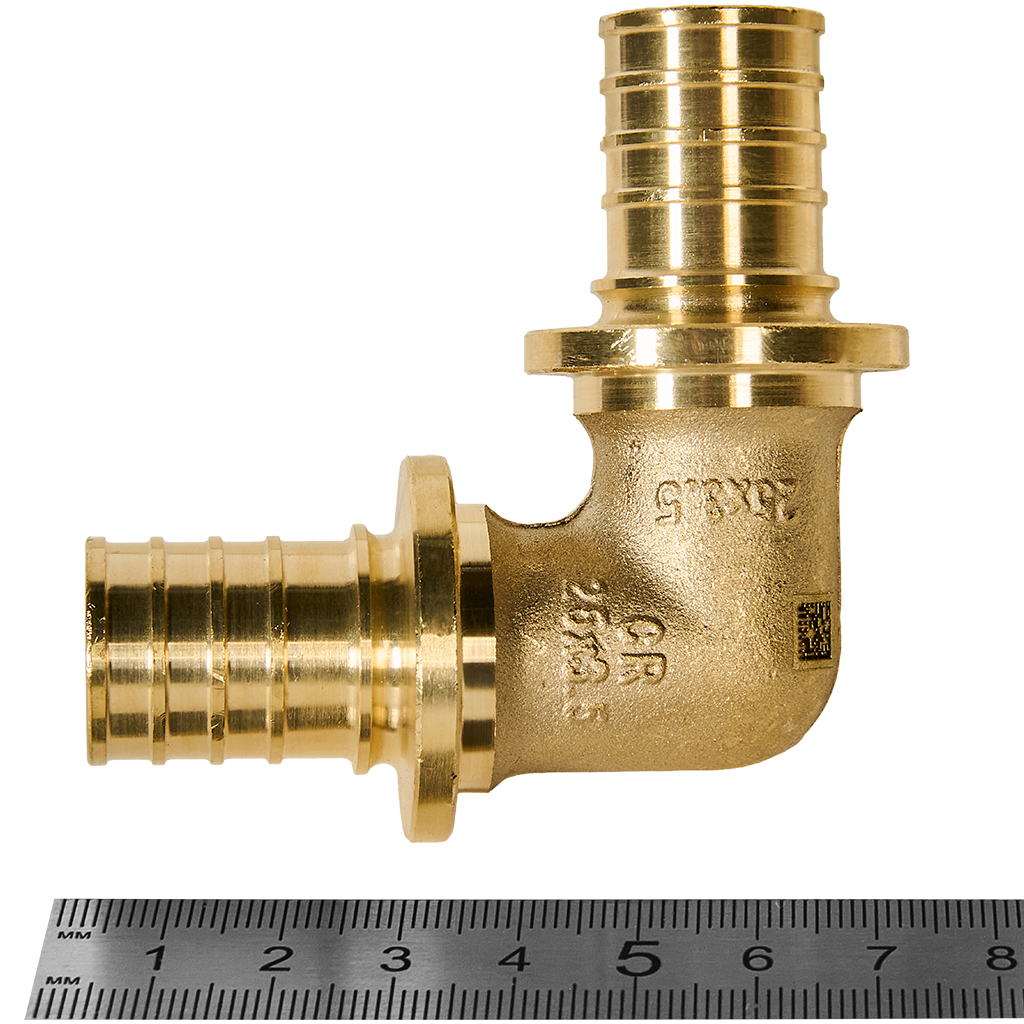 Угольник РЕХАУ 90°, 25 MX для труб из сшитого полиэтилена аксиальный, 11080231001