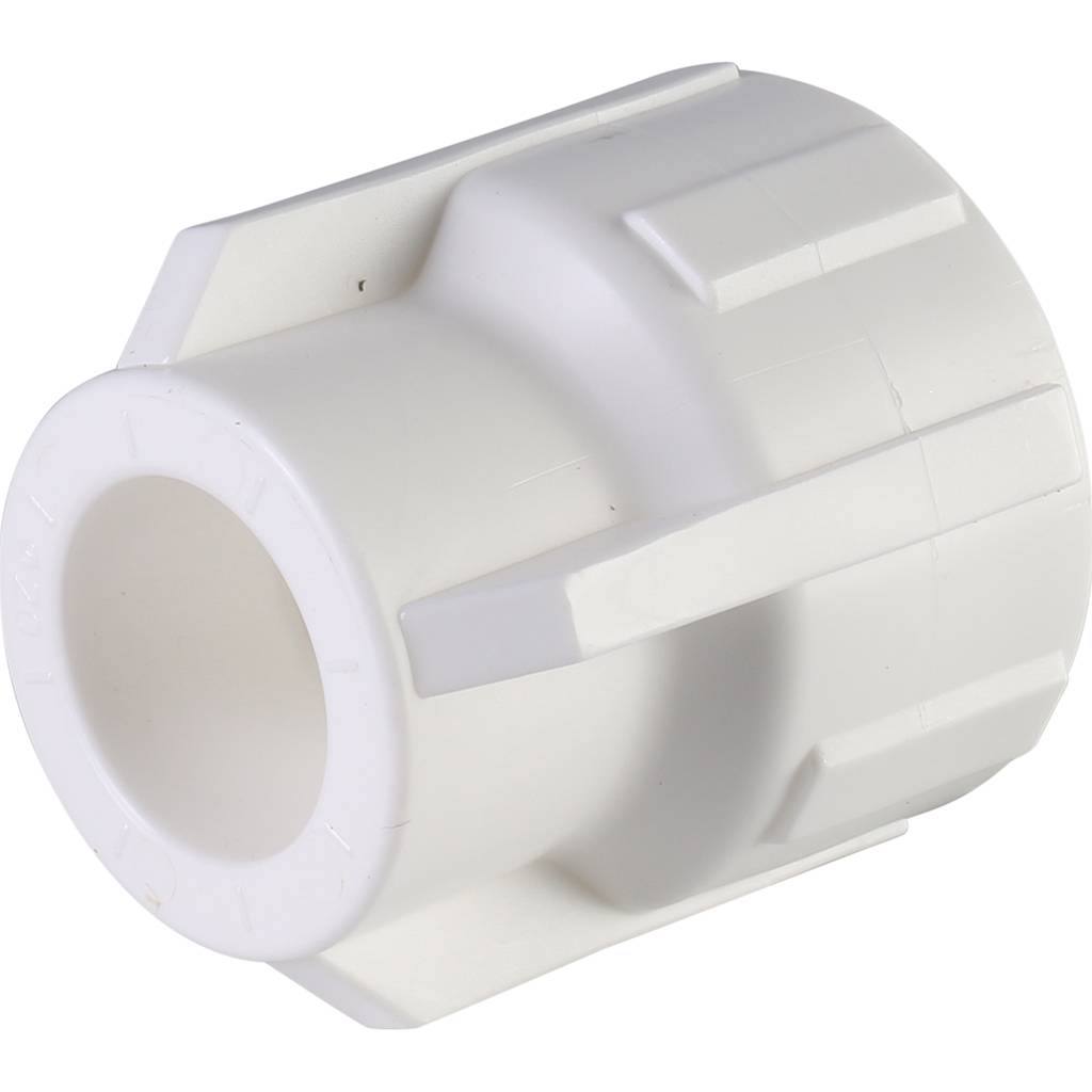 Муфта комбинированная Политэк 20х3/4 внутр. резьба для полипропиленовых труб под сварку (цвет белый), 9100002034