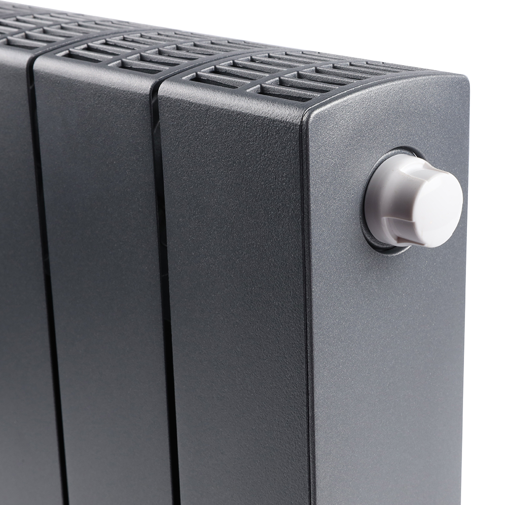 Радиатор биметаллический RIFAR SUPReMO VENTIL 350 SVR 4 секций нижнее правое подключение (Цвет ТИТАН), 4RS35.VR-4-TI