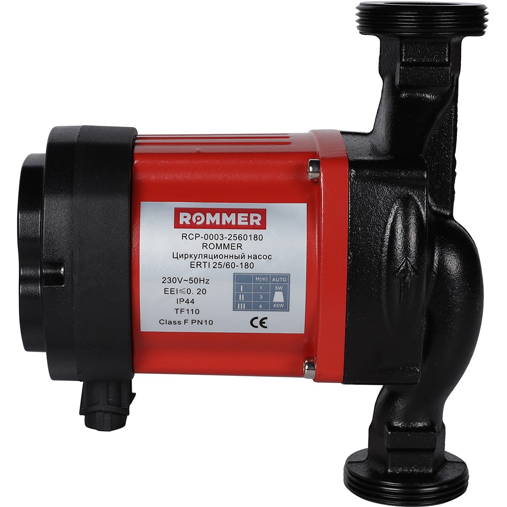 *RCP-0003-2560180 ROMMER Циркуляционный насос ERTI 25/60-180 с гайками и теплоизоляцией, RCP-0003-2560180