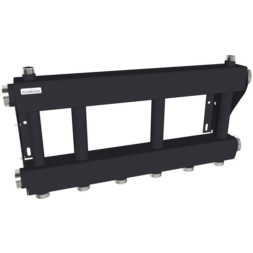 Модульный коллектор GIDRUSS MK-250-3x32 (до 250 кВт, 2 магистр. подкл. G 2, 3 контура G 1 вверх или вниз)