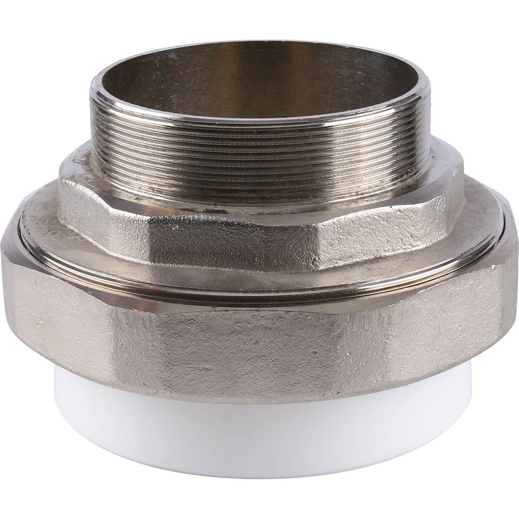 Муфта разъемная Kalde с наружной резьбой 110x4 для полипропиленовых труб под сварку (цвет белый)