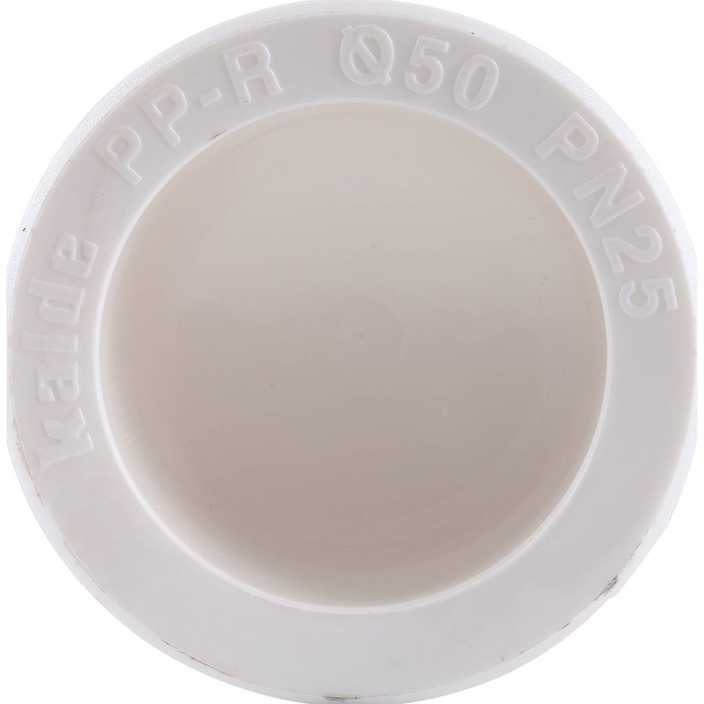 Заглушка Kalde d=50 для полипропиленовых труб под сварку (цвет белый)