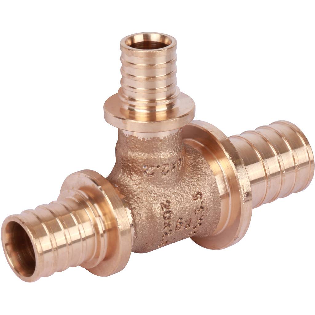 Тройник РЕХАУ RAUTITAN PLATINUM с уменьшенным боковым и торцевым проходами 25-16-20 RX для труб из сшитого полиэтилена аксиальный